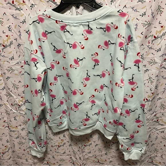 Better Together Christmas Flamingo Pajamas Sleeping Set of Sweater and Shorts - Picture 3 of 9
